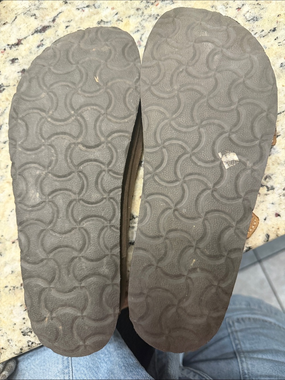 White Mountain Footbeds. Suede Double-Buckle Slide Sandals - Taupe - Picture 3 of 4